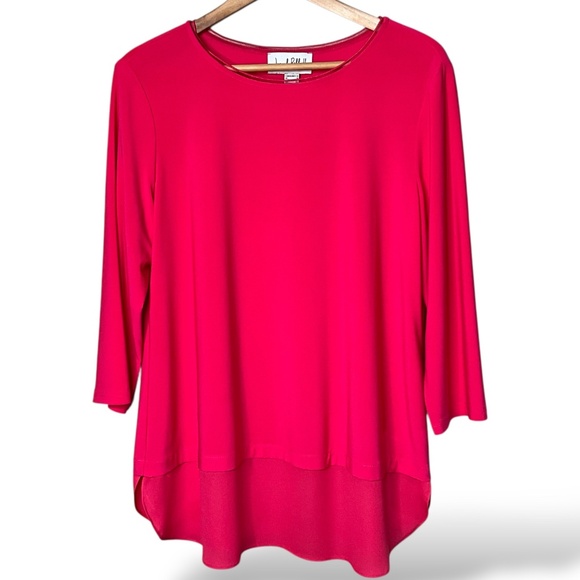 JOSEPH RIBKOFF Poly Spandex Hyper Pink Popover Top MADE IN CANADA 🇨🇦 Sz 14 - Picture 3 of 8